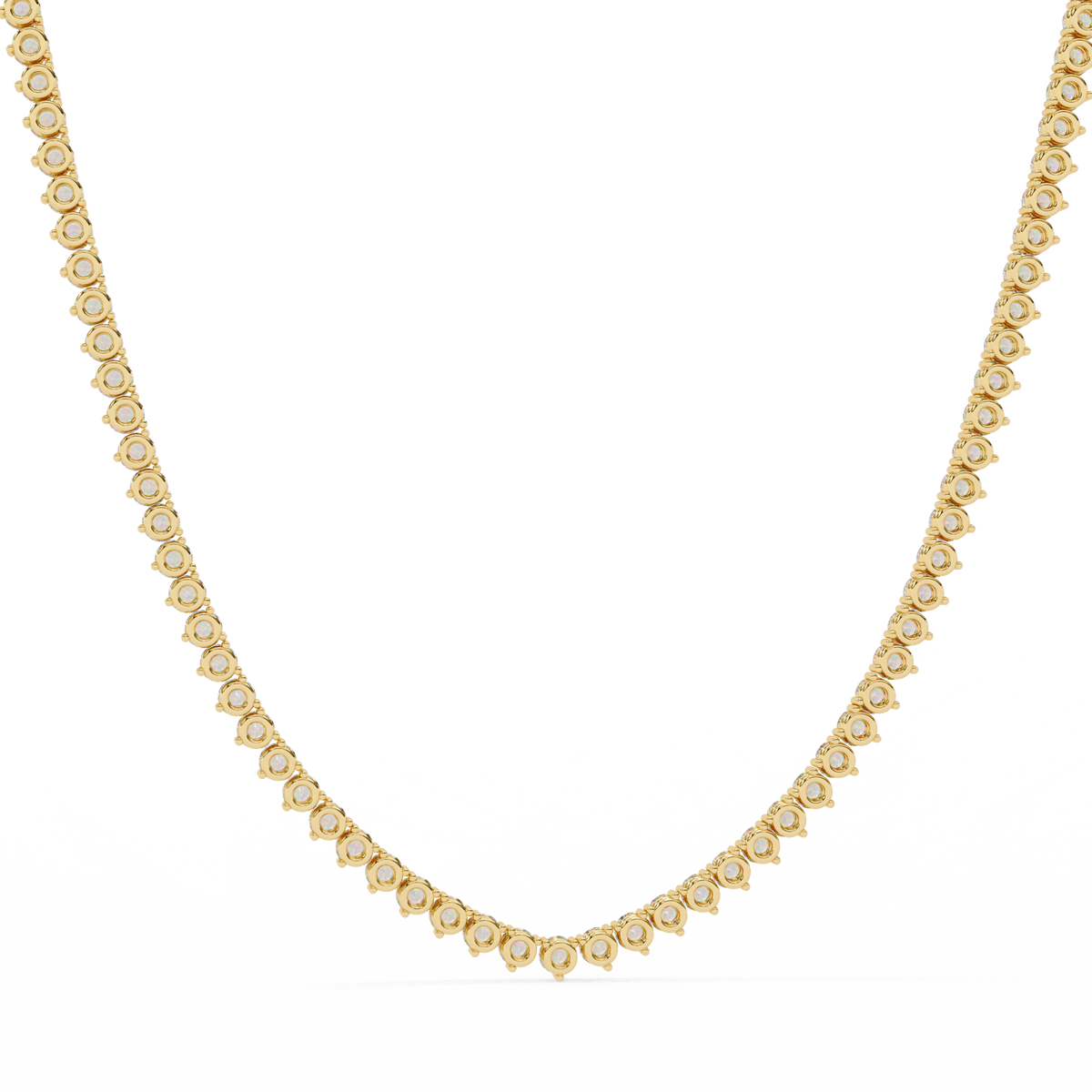 Round Cut Lab Grown Diamond V Shape Tennis Necklace - View 10