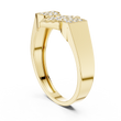 Round Cut Lab Grown Diamond Men's Modern Three Cluster Statement Ring - View 7