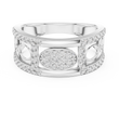 Round Cut Moissanite Diamond Men's Oval Medallion Openwork Gold Ring - View 3