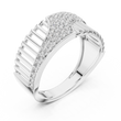 Round Cut Moissanite Diamond Men's Vertical Pillar Cage Pave Statement Ring - View 6