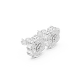Floating Round Cut Lab Diamond Layered Floral Stud Earrings For Anniversary Gift - View 3