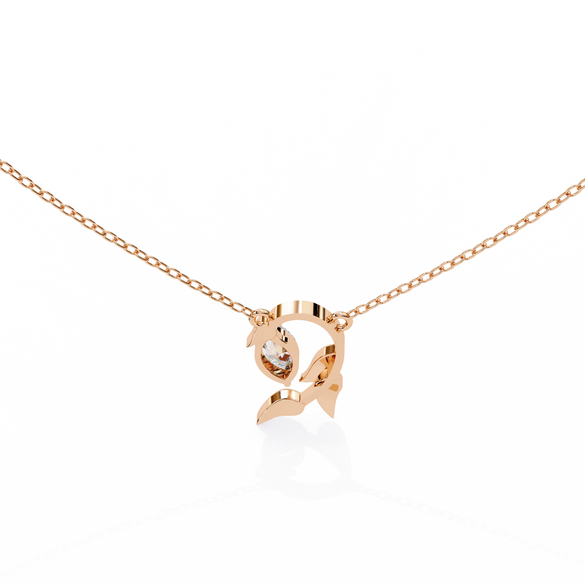 Nature Inspired Marquise Moissanite Diamond Leafy Pendant - View 9