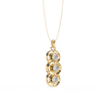 Three Stone Drop Pendant with Round Moissanite Diamond - View 7