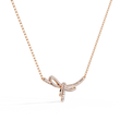 Bow Style Pave Moissanite Diamond Knot Necklace - View 3