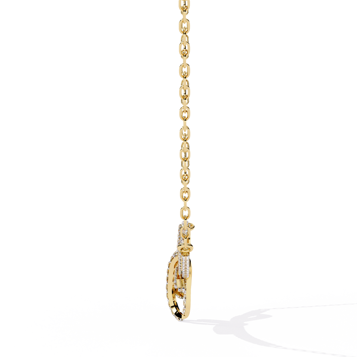 Bow Style Pave Lab Grown Diamond Knot Necklace - View 5