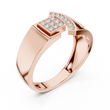 Round Cut Lab Grown Diamond Men's Square Cluster & Curved Arc Ring - View 5