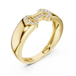 Round Cut Lab Grown Diamond Men's Equestrian Openwork Link Wedding Band - View 4