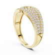 Round Cut Moissanite Diamond Men's Oval Shield Pave Accent Wedding Ring - View 7