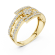 Round Cut Lab Grown Diamond Men's Round Medallion Double Pave Border Ring - View 4