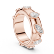 Multi Shape Cut Lab Grown Diamond Men's Flush Bezel Cigar Band - View 8