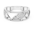 Round Cut Lab Grown Diamond Men's Triangular Pave Pattern Statement Ring - View 3