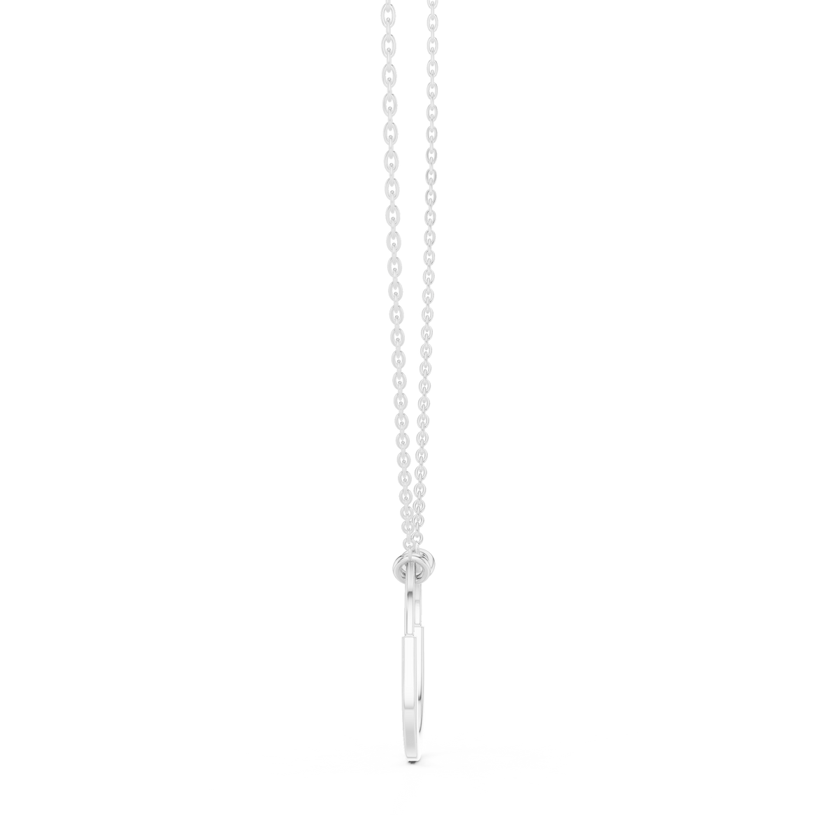 U Shape Hardware Pattern Statement Pendant with Round Moissanite Diamond - View 6