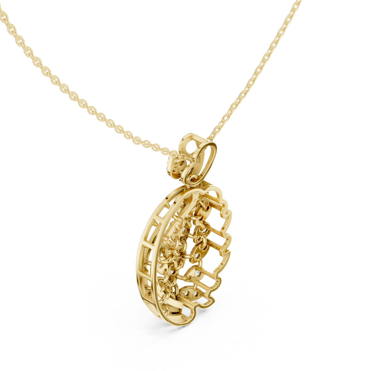 Leaf Motif Nature Inspired Lab Grown Pendant Necklace - View 7