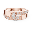 Round Cut Moissanite Diamond Men's Split Circle Medallion Statement Band - View 2
