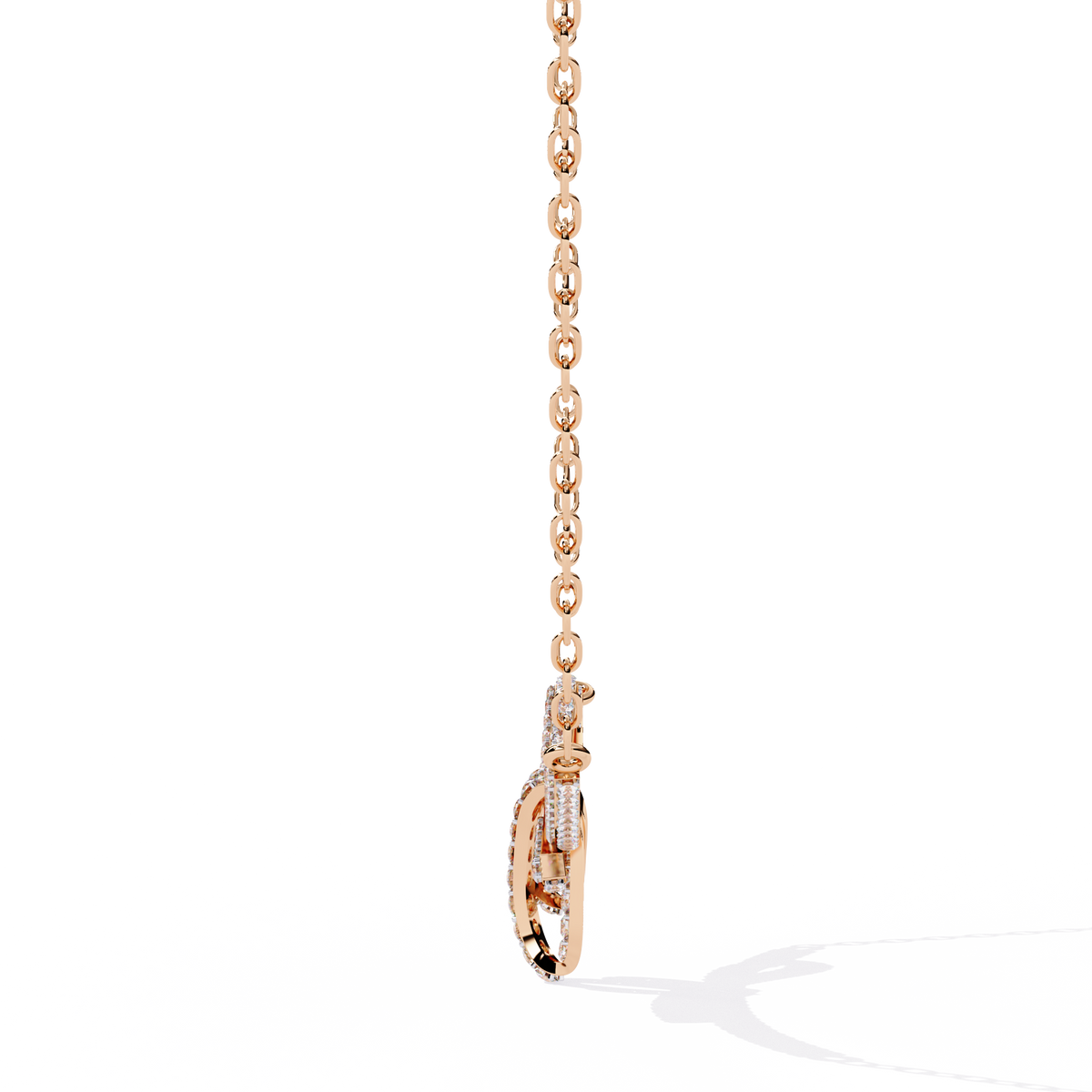 Bow Style Pave Lab Grown Diamond Knot Necklace - View 6