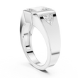 Emerald Cut Moissanite Diamond Signet Ring With Trillion Accents - View 12