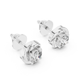 Swirl Border Round Cut Lab Grown Diamond Architectural Stud Earrings - View 6