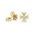 Starburst Sunburst Spoke Round Moissanite Diamond Geometric Cluster Stud Earring - View 7