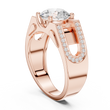 Round Cut Moissanite Diamond Men's Large Solitaire Gold Signet Ring - View 6
