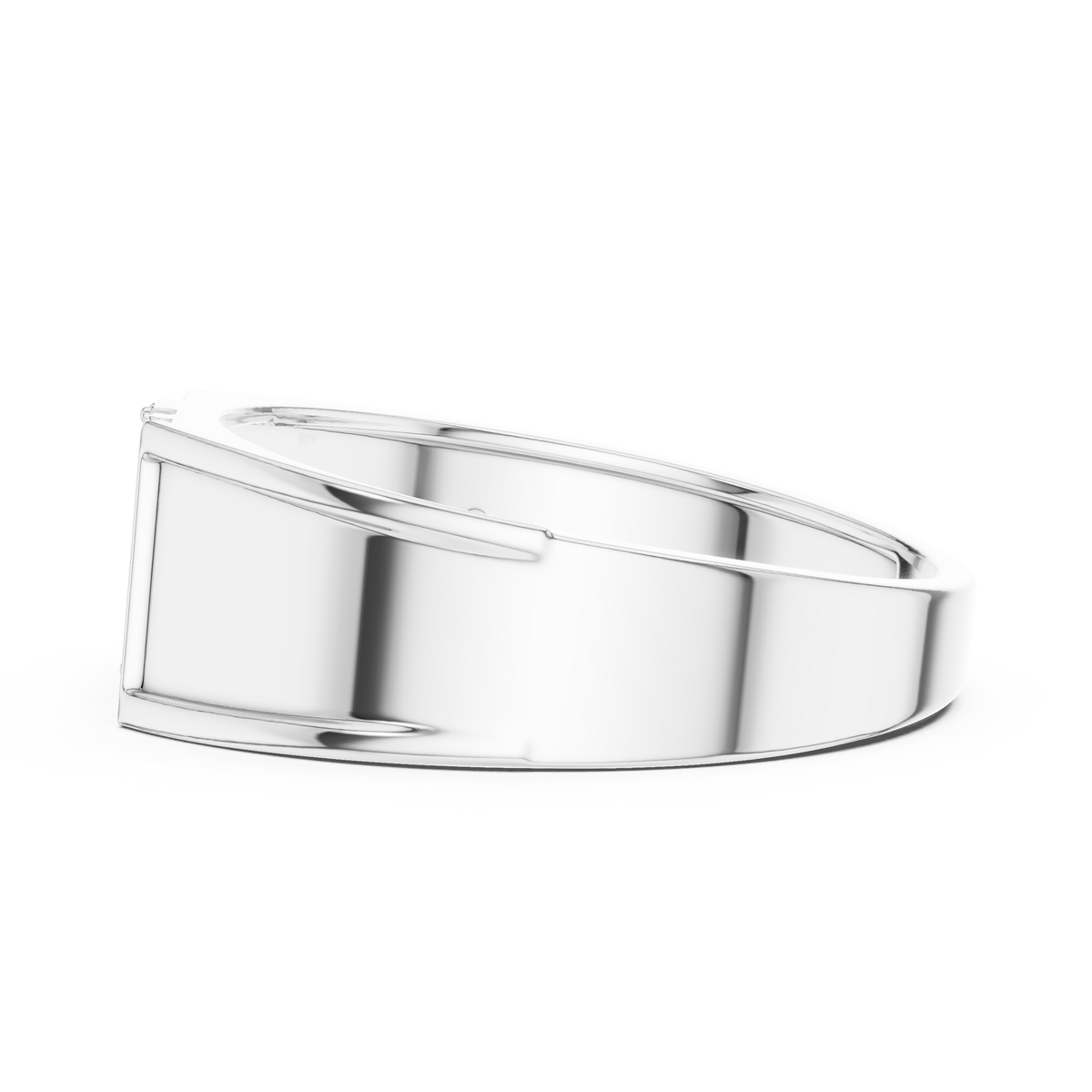 Round Cut Lab Grown Diamond Men's Geometric Angular Cutout Statement Band - View 12