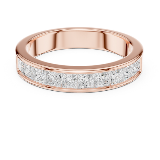 Princess Cut Channel Set Moissanite Diamond Band - View 2