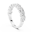 Baguette Cut Moissanite Diamond Half Eternity Wedding Band - View 9