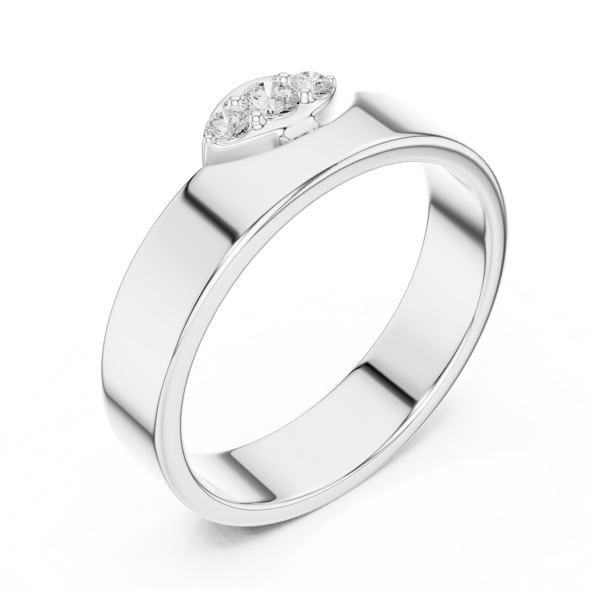 Round Cut Lab Grown Diamond Men's Unique Geometric Anniversary Ring - View 9