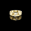 Round Cut Moissanite Diamond Men's Diagonal 4 Stone Channel Gold Band