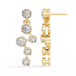 Sophisticated Multi Round Bezel Lab Diamond Drop Earrings in Gleaming Gold Finish - View 4