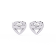 Heart Shaped Lab Diamond Stud Earrings with Round Center Stone and Pave Accents - View 9