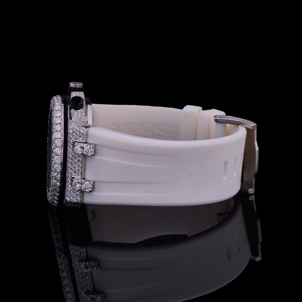Diamond Monarch Collection Full Pavé Luxury Chronograph Watch And Signature Moissanite Diamond Eyewear Set - View 4