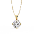 Round Lab Grown Diamond Solitaire Double Prong Four Point Pendant - View 5