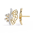 Butterfly Grace Lab Diamond Marquise Cut Stud Earrings with Round Side Stones - View 6