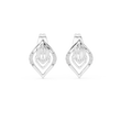 Layered Leaf Round Moissanite Diamond Geometric Stud Earrings with Pavé Detail - View 3