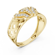 Round Cut Lab Grown Diamond Men's T Shield Pave Openwork Gold Ring - View 4