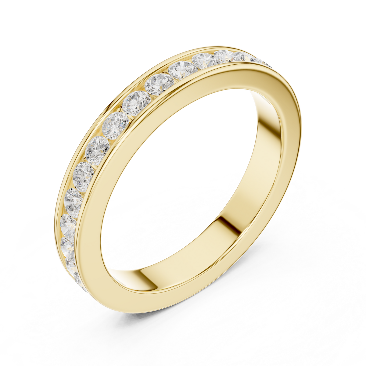 Round Cut Lab Grown Diamond Men's Single Row Channel Set Ring - View 2