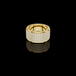 Round Cut Lab Grown Diamond Men's Multi Row Grid Pave Iced Out Statement Ring