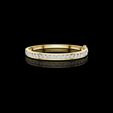 Round Cut Lab Diamond Hinged Bangle with Channel Setting