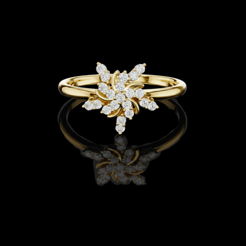 Floral Cluster Round Cut Moissanite Diamond Statement Ring