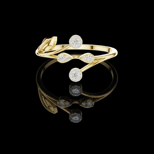 Nature-Inspired Moissanite Diamond Open Wrap Promise Ring