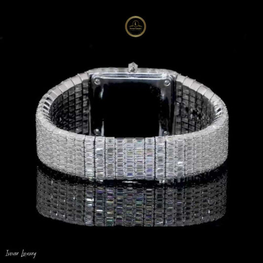Baguette Cut Full Iced-Out lab-grown Diamond Luxury Watch The Ultimate Statement of Power and Precision
