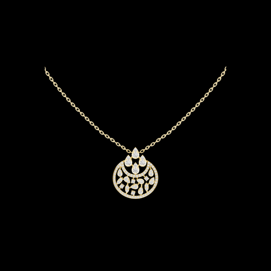 Chandelier Droplet Layering Pendant with Multi Stone Moissanite Diamond
