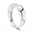 Round Cut Lab Grown Diamond Men's Equestrian Openwork Link Wedding Band - View 9