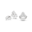 Luna Crest Round Moissanite Diamond Cluster Stud Earrings with Sculpted Crescent Design - View 9