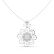 Filigree Open Work Round Moissanite Diamond Pendant Necklace - View 3