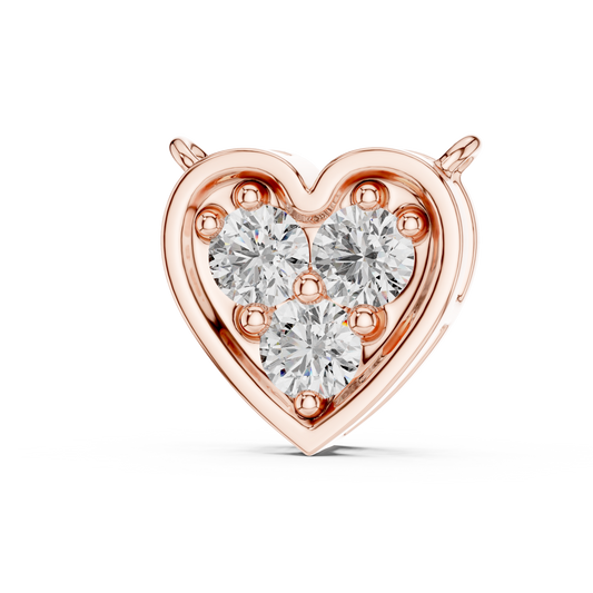 Heart Shape Pendant with Round Three Stone Cluster Moissanite Diamond - View 2