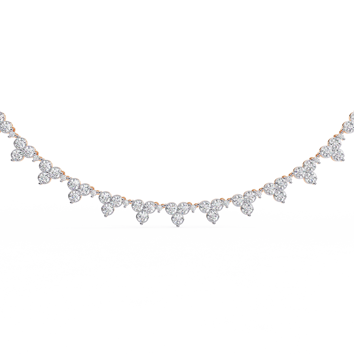 Graduated Round Lab Grown Diamond Fringe Necklace - View 3