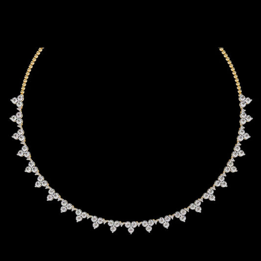 Graduated Round Moissanite Diamond Fringe Necklace