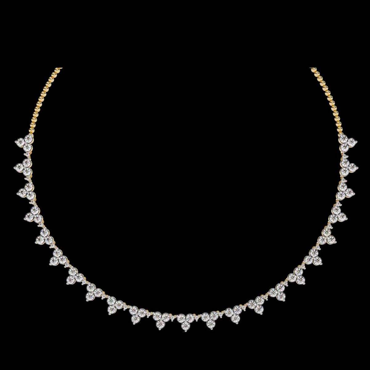 Graduated Round Lab Grown Diamond Fringe Necklace