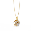Concentric Circle Silhouette Charm Pendant with Round Moissanite Diamond - View 2